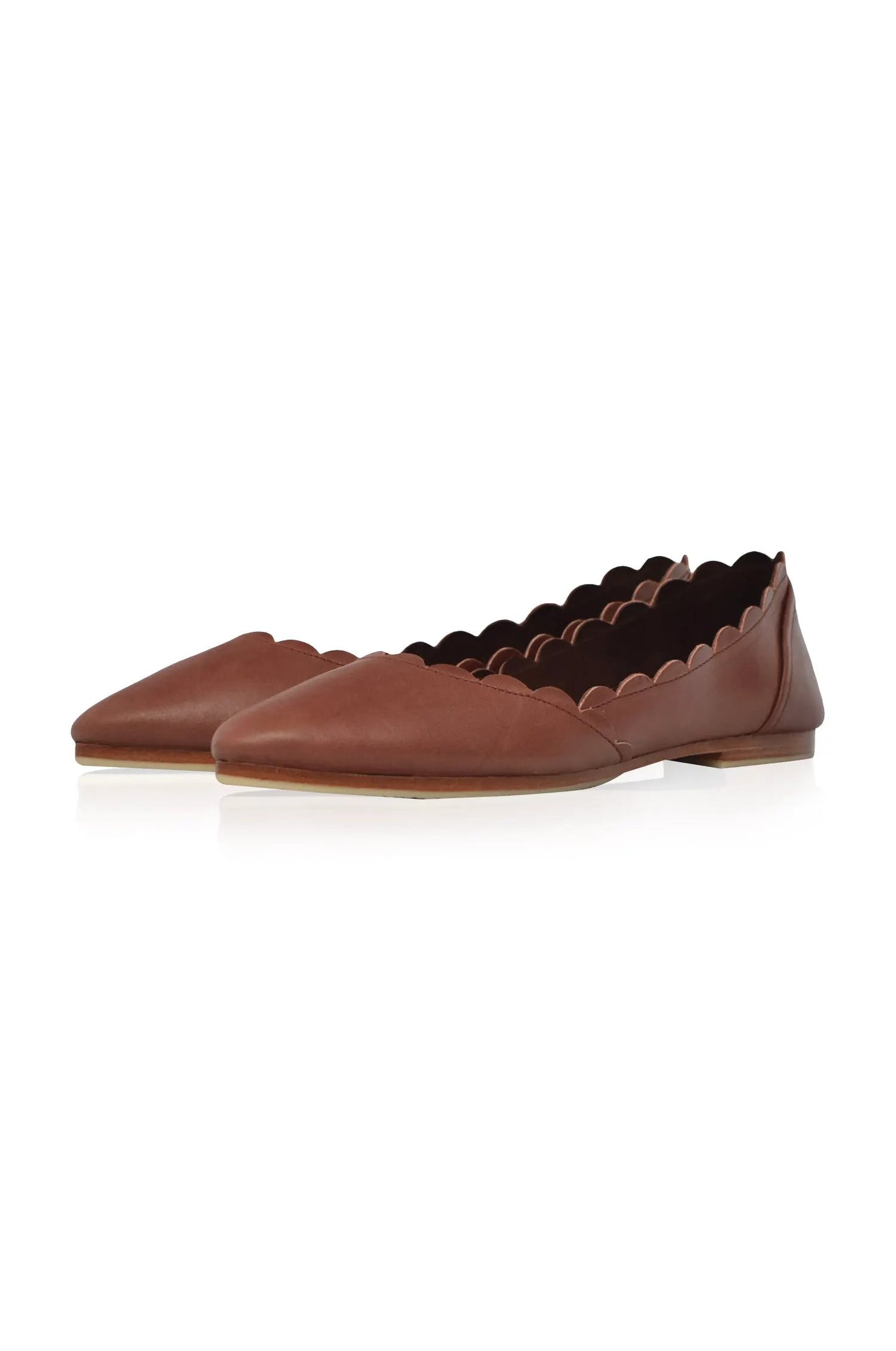Valentina Scalloped Pointed Toe Flats by ELF