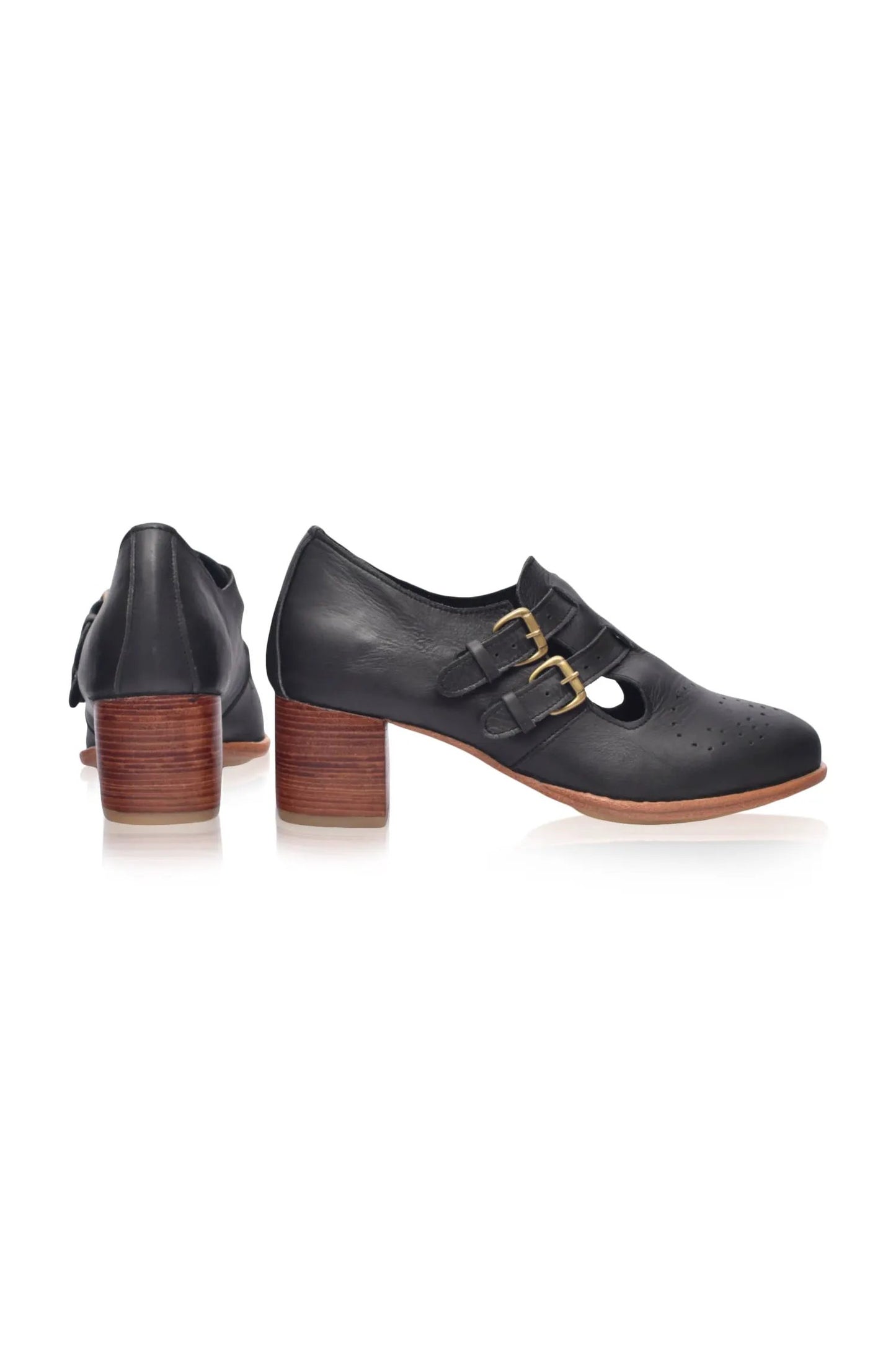 Vienna Low Heel Leather Booties by ELF