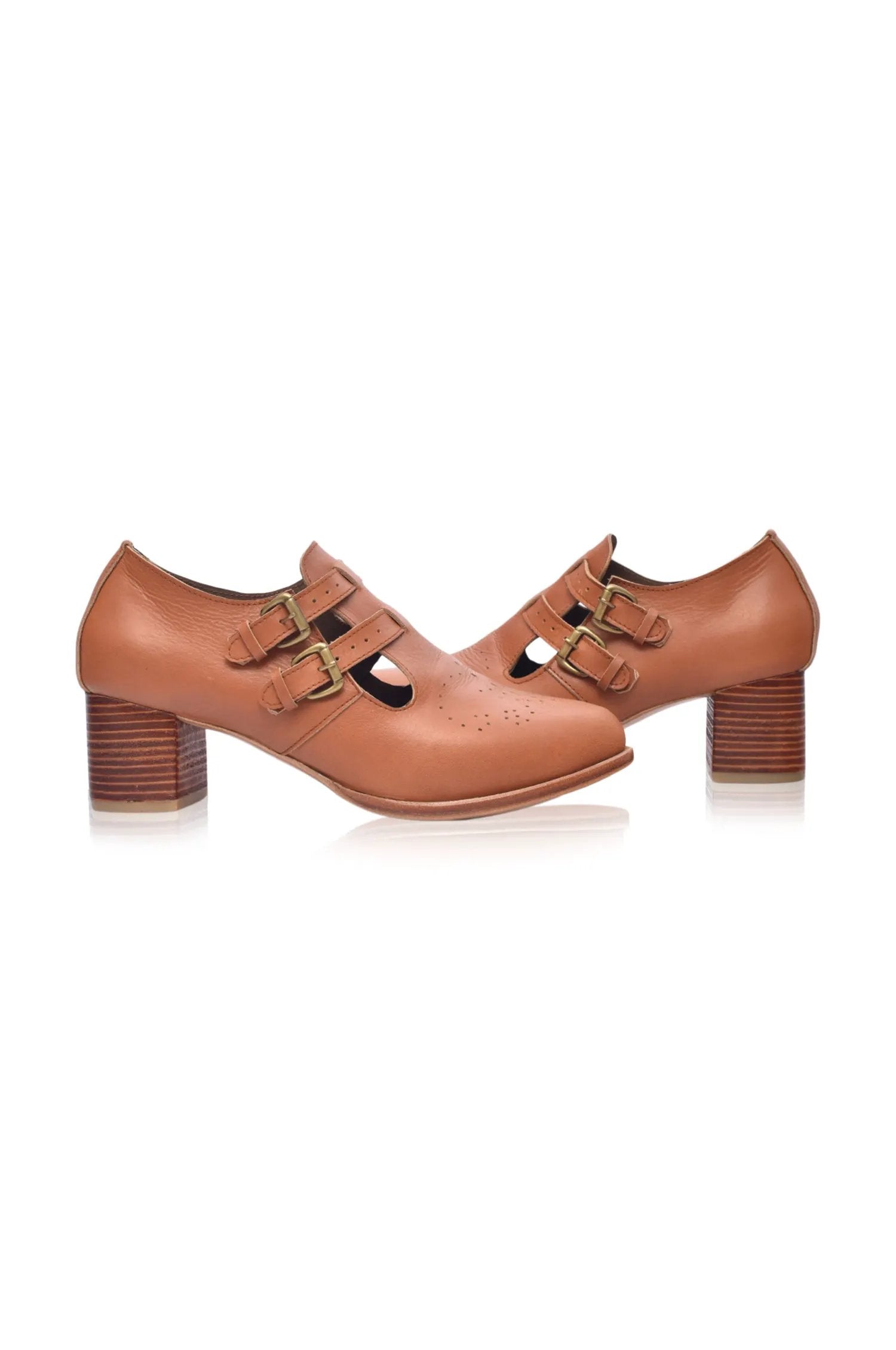Vienna Low Heel Leather Booties by ELF