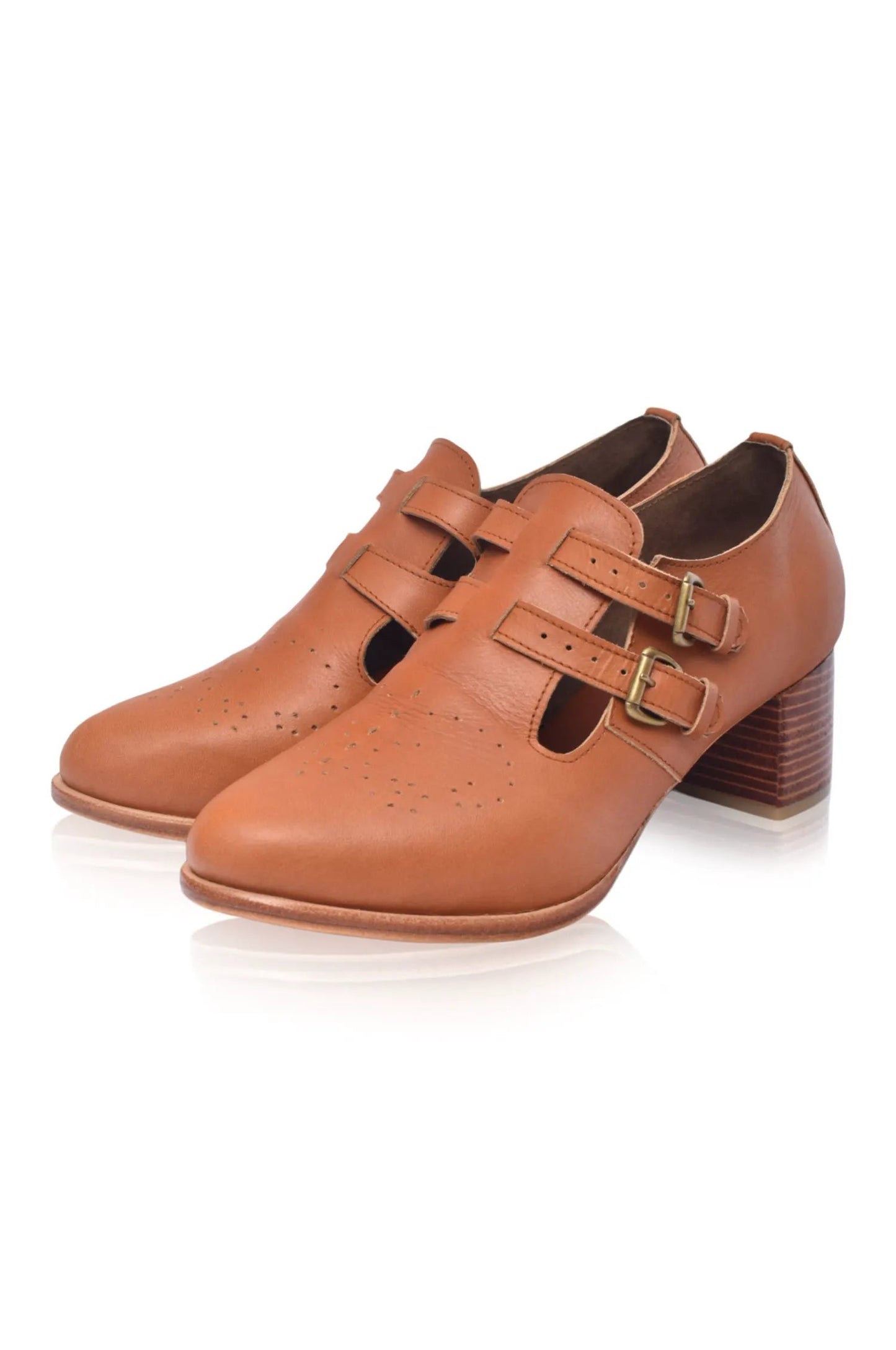 Vienna Low Heel Leather Booties by ELF
