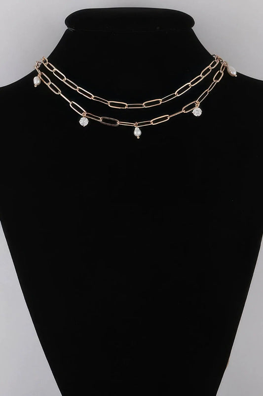 Women's Rhinestone N Bead Chain Necklace BYMANYC ® New York CONTEMPORARY VIBRANT MODERN FASHION - New Collection by BYMANYC New York