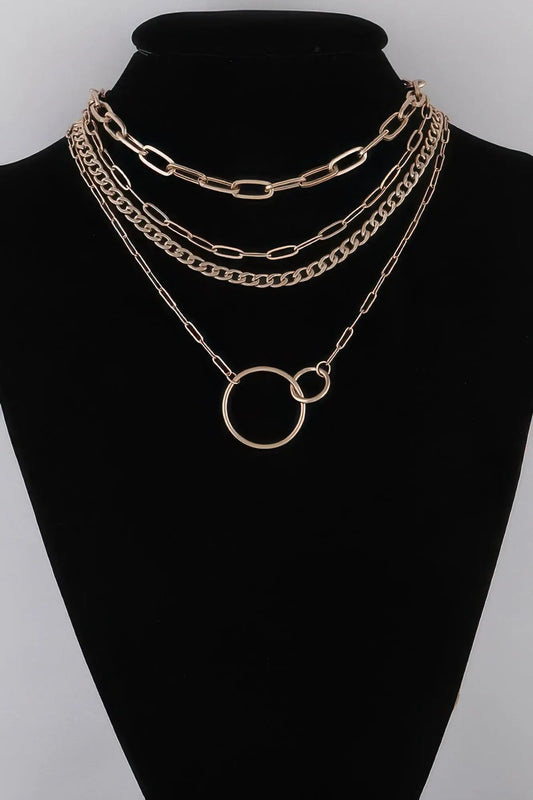 Women's Multi Linked Circles Chain Necklace BYMANYC ® New York CONTEMPORARY VIBRANT MODERN FASHION - New Collection by BYMANYC New York