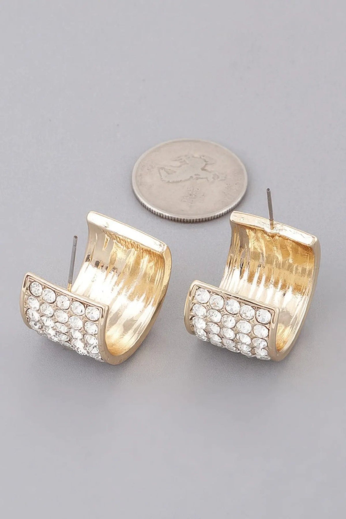 Women's Rhinestone Embedded Huggie Earrings BYMANYC ® New York CONTEMPORARY VIBRANT MODERN JEWELRY - New Collection by BYMANYC New York