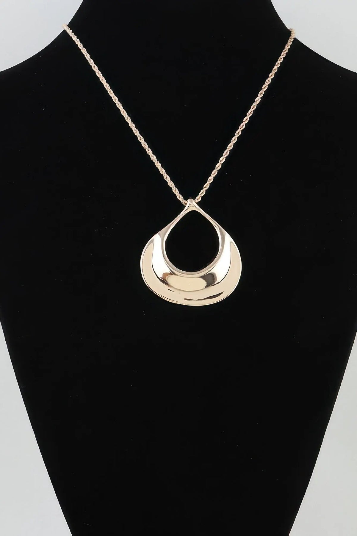 Women's Pendant Necklace Polished Ripple Teardrop Twisted BYMANYC ® New York SCULPTURAL TEXTURED DROP COLLAR - New Collection by BYMANYC New York