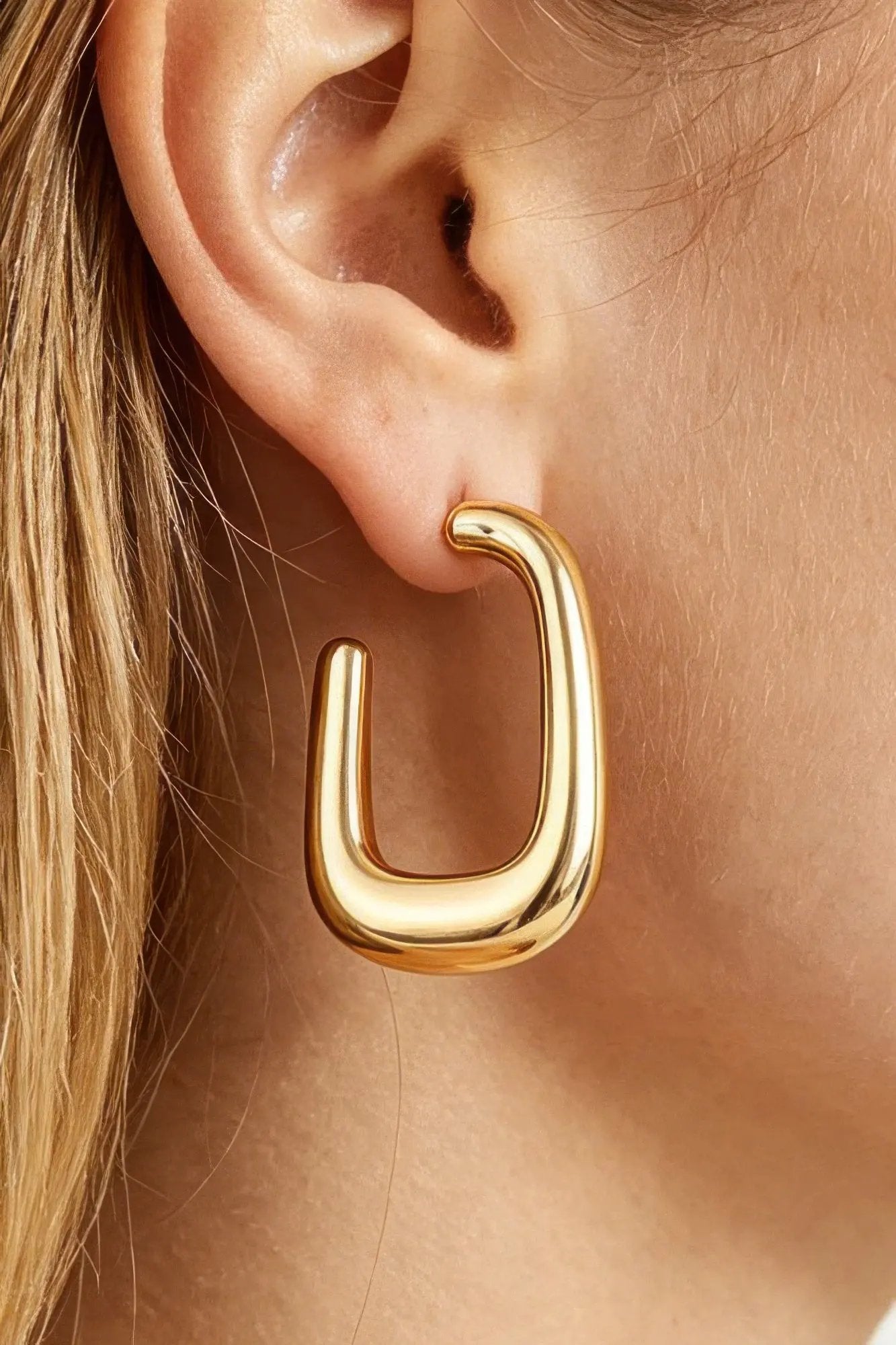 Women's Hoop Earrings Polished Modern Cubic BYMANYC ® New York CONTEMPORARY GEOMETRIC SLEEK HOOPS - New Collection by BYMANYC New York