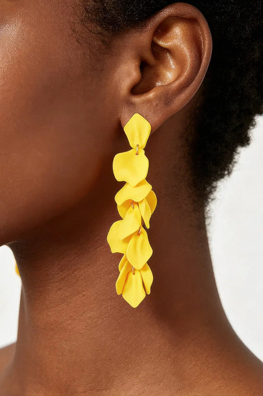 Women's Drop Earrings Bright Petal Blossom BYMANYC ® New York FLORAL SCULPTURAL STATEMENT DANGLE - New Collection by BYMANYC New York