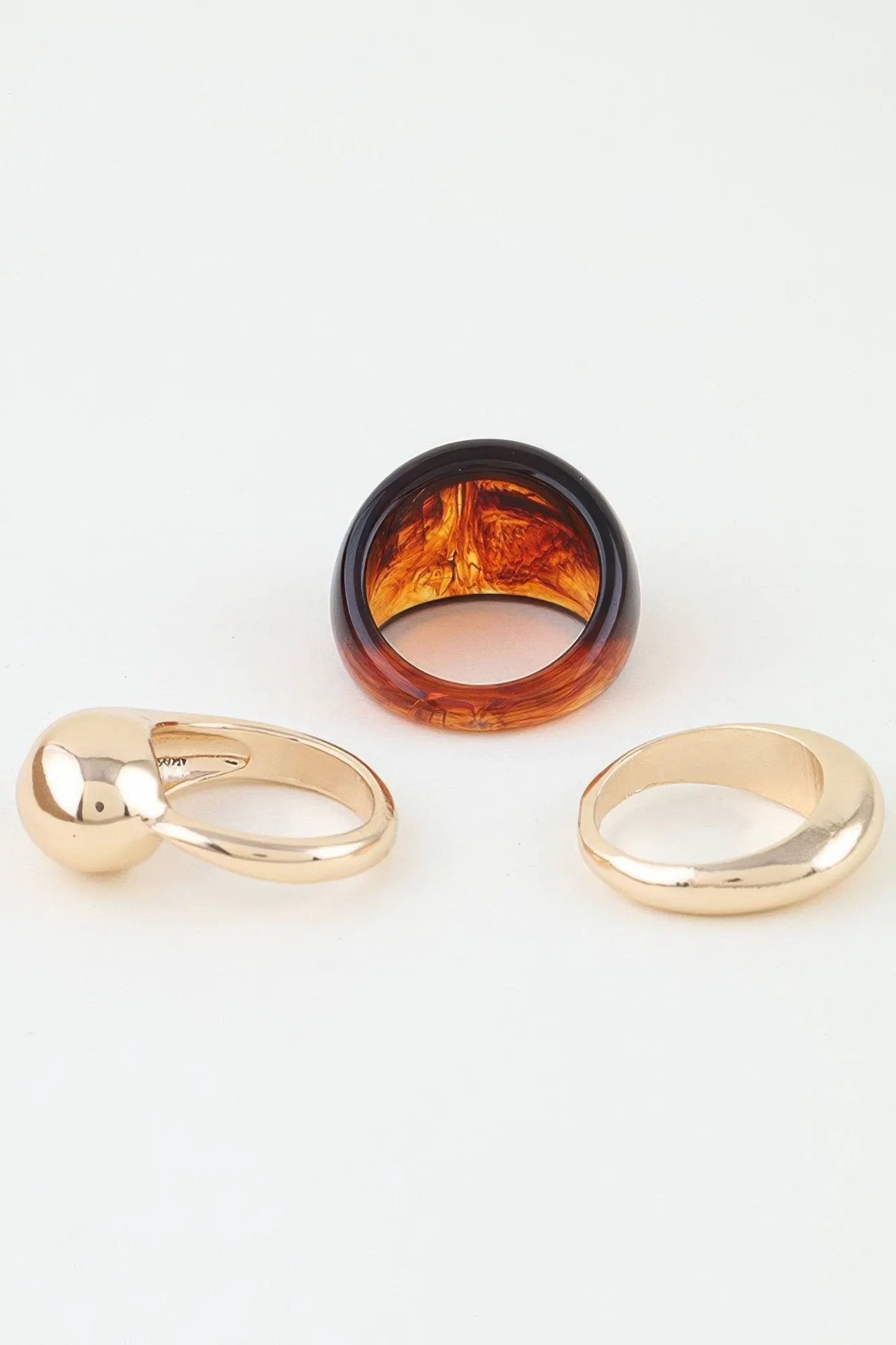 Women's Ring Set Modern Polished Marble Stone BYMANYC ® New York SCULPTURAL GEOMETRIC STACKABLE RINGS - New Collection by BYMANYC New York