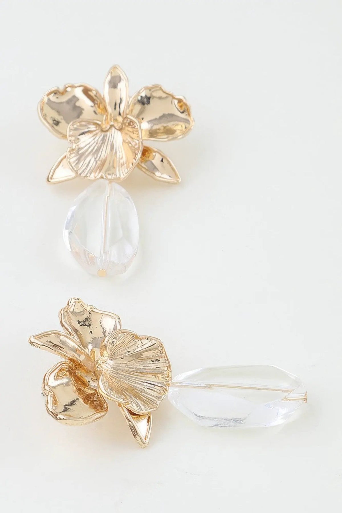 Women's Drop Earrings Hammered Orchid Accent BYMANYC ® New York BLOOMING BOTANICAL DANGLE EARRINGS - New Collection by BYMANYC New York