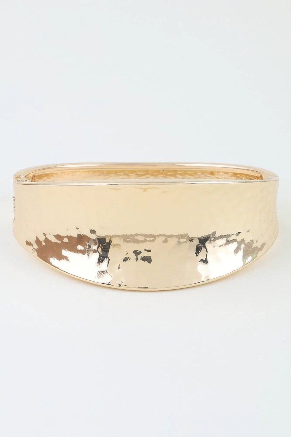 Women's Cuff Bracelet Hammered Leaf Clasp BYMANYC ® New York BOTANICAL OPEN STATEMENT BANGLE - New Collection by BYMANYC New York