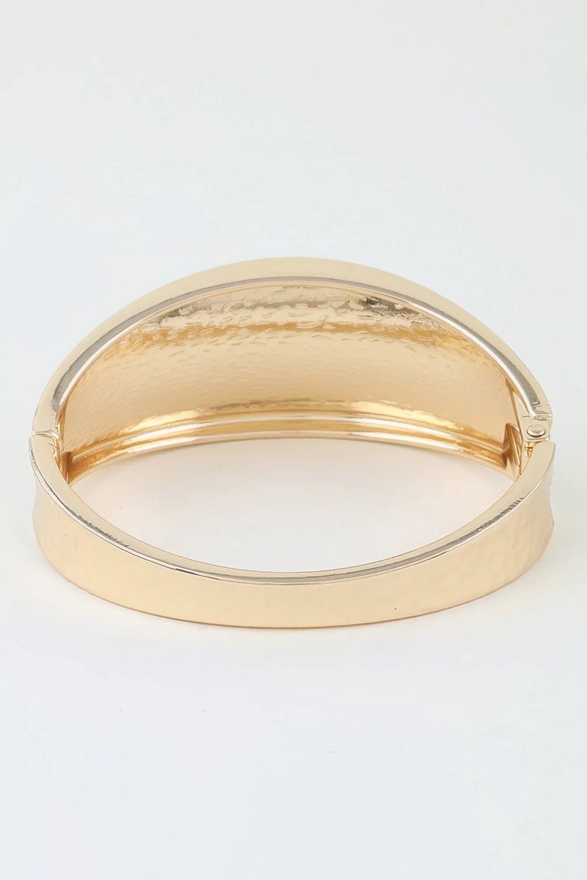 Women's Cuff Bracelet Hammered Leaf Clasp BYMANYC ® New York BOTANICAL OPEN STATEMENT BANGLE - New Collection by BYMANYC New York