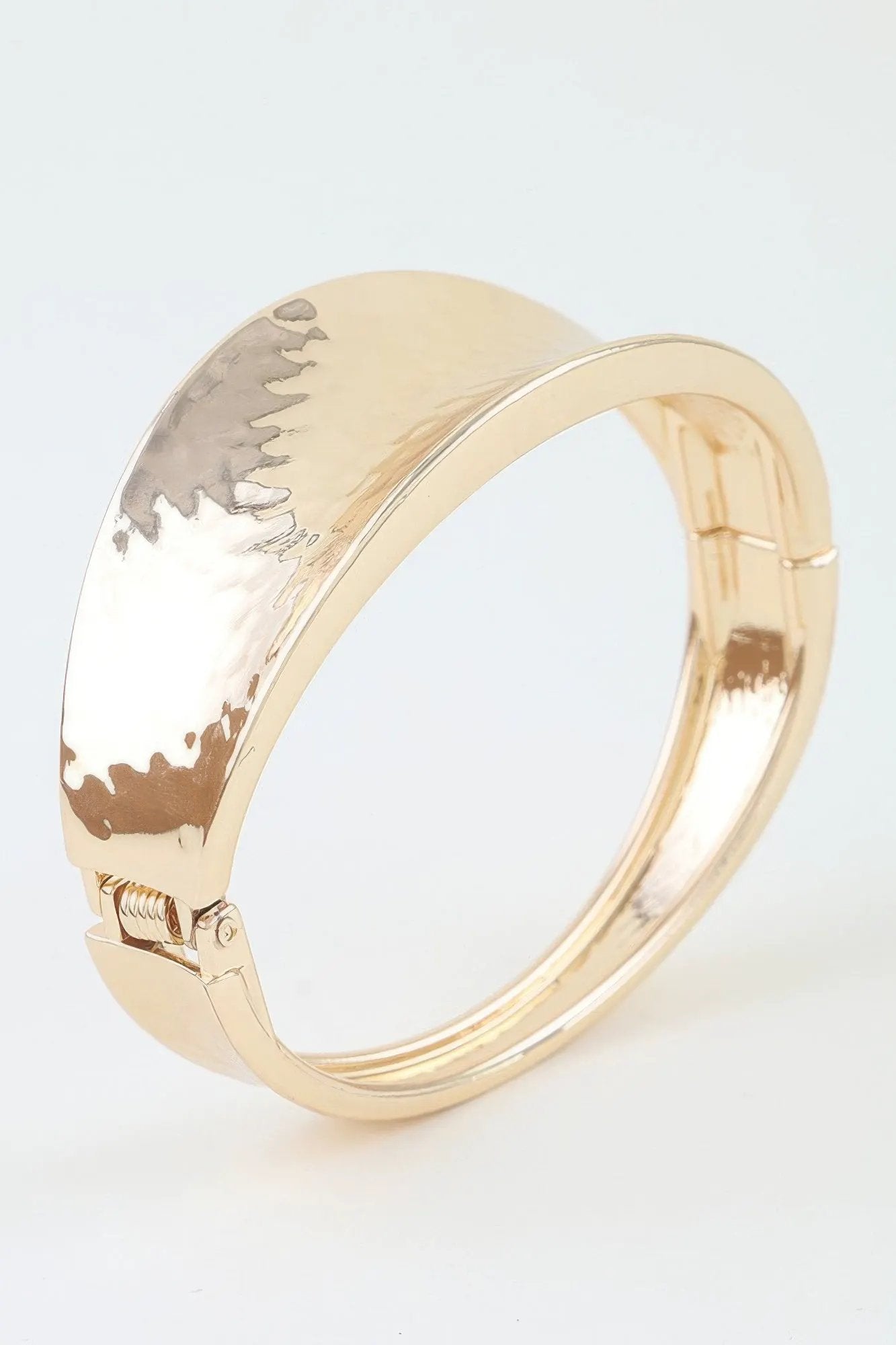 Women's Cuff Bracelet Hammered Leaf Clasp BYMANYC ® New York BOTANICAL OPEN STATEMENT BANGLE - New Collection by BYMANYC New York