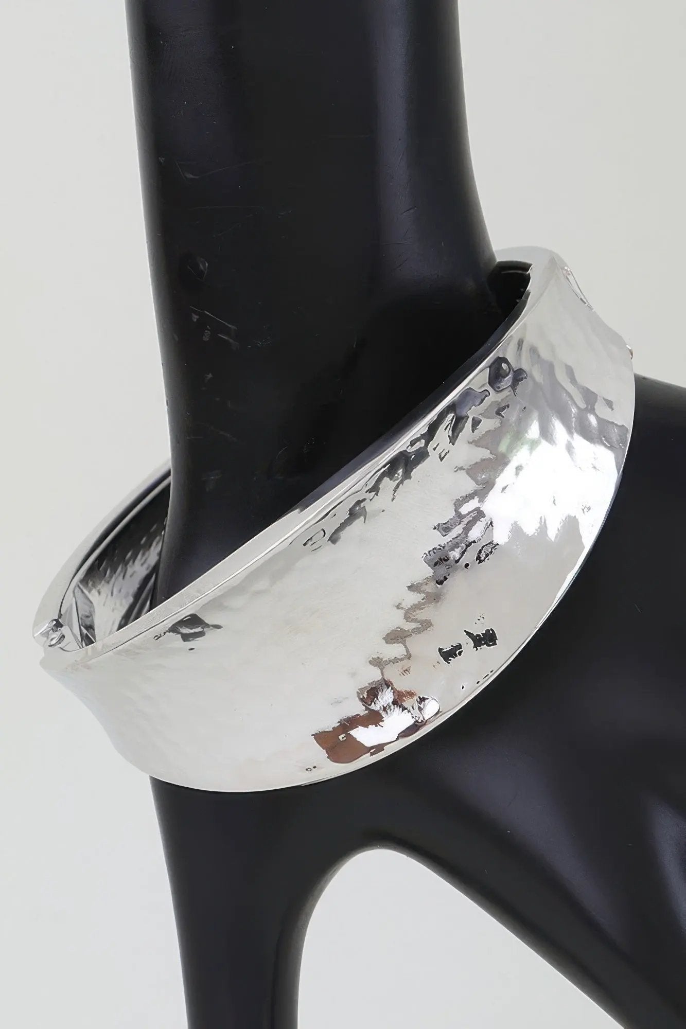 Women's Cuff Bracelet Hammered Leaf Clasp BYMANYC ® New York BOTANICAL OPEN STATEMENT BANGLE - New Collection by BYMANYC New York