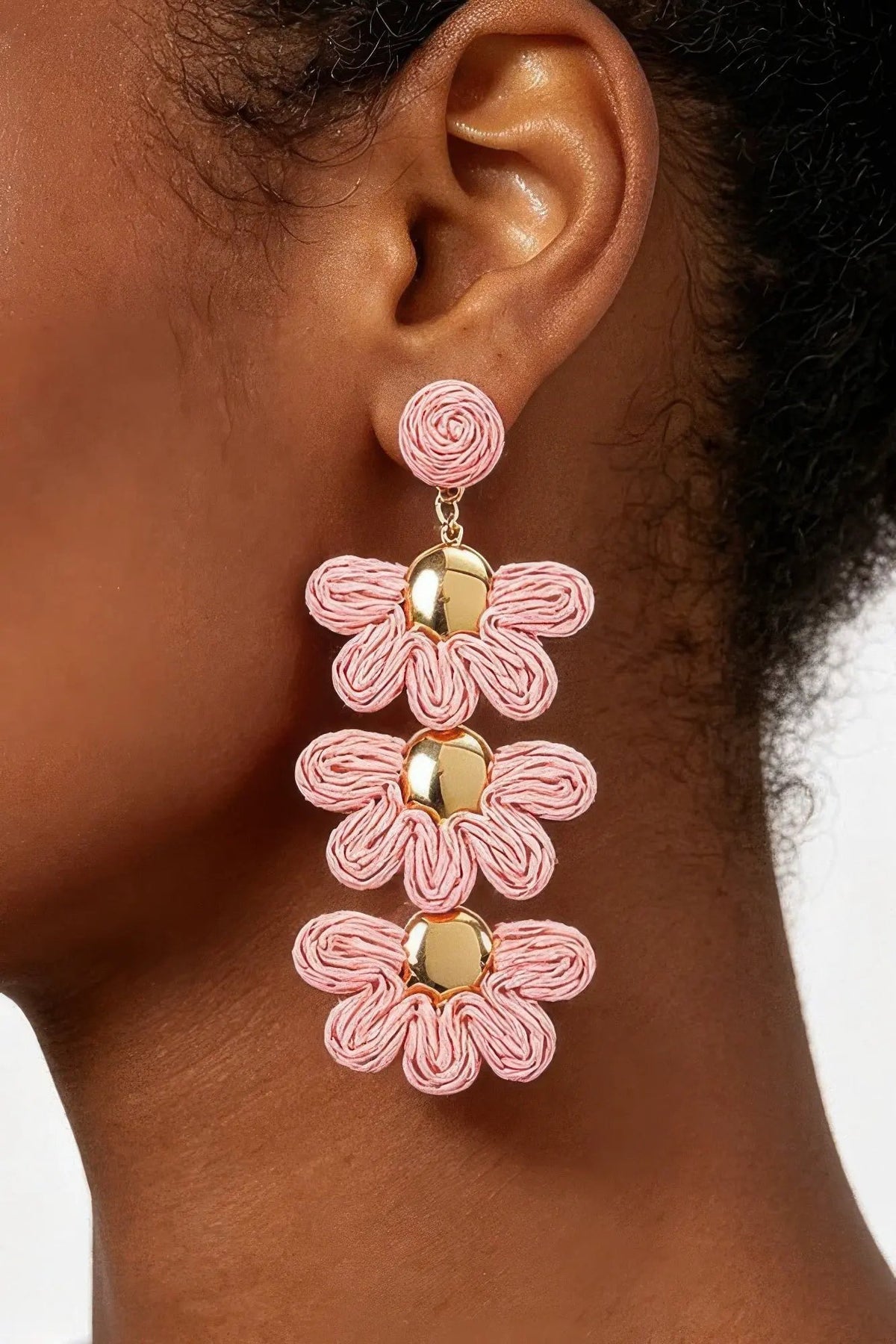 Women's Earrings Drops Raffia BYMANYC ® New York HAMPTONS FLOWER - New Collection by BYMANYC New York