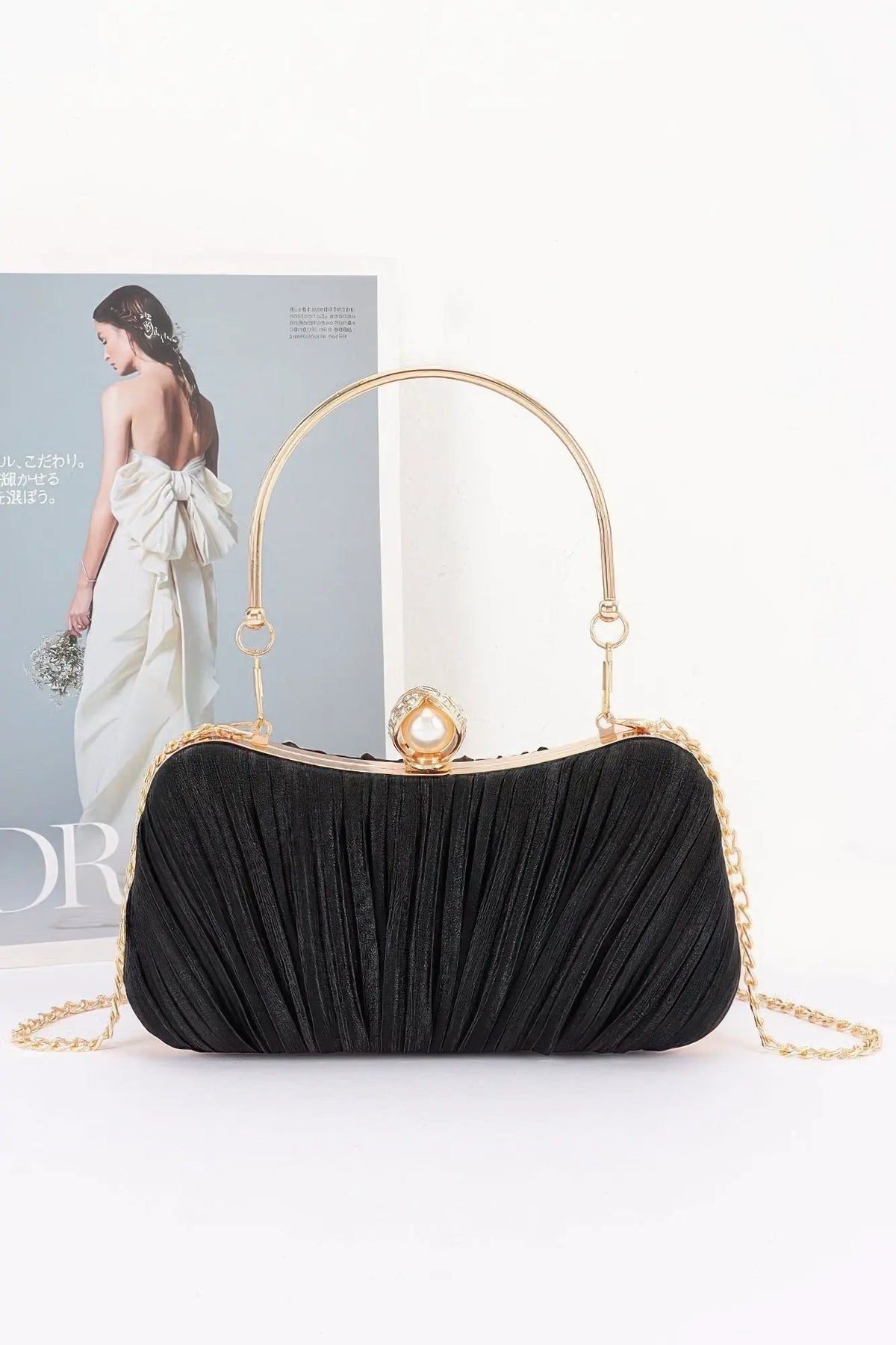 Women's Party Clutch Pleated Polyester BYMANYC ® New York ELEGANT TEXTURED EVENING PURSE - New Collection by BYMANYC New York