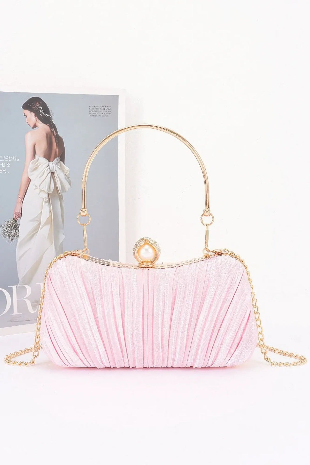 Women's Party Clutch Pleated Polyester BYMANYC ® New York ELEGANT TEXTURED EVENING PURSE - New Collection by BYMANYC New York