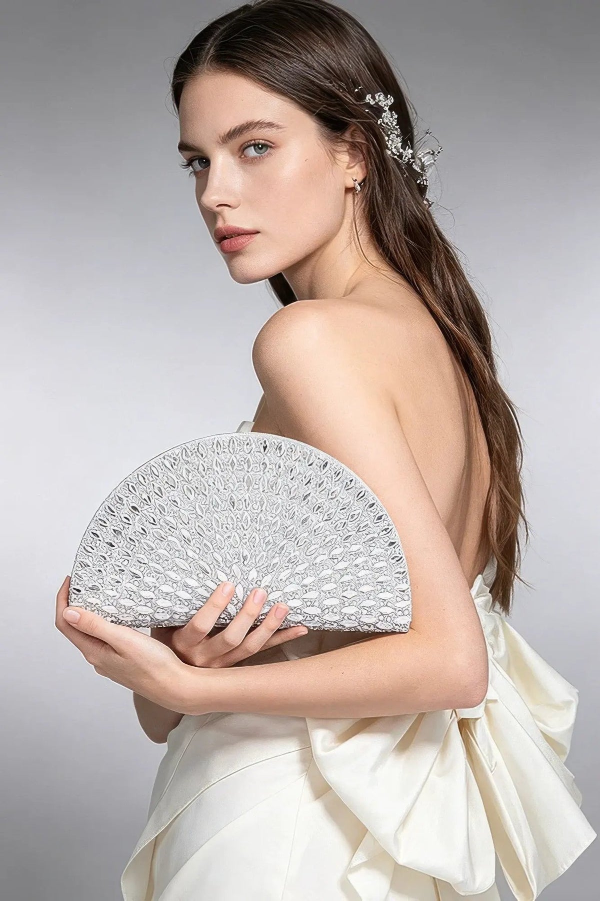 Women's Party Clutch Rhinestone Half Moon BYMANYC ® New York SPARKLING ELEGANT EVENING PURSE - New Collection by BYMANYC New York
