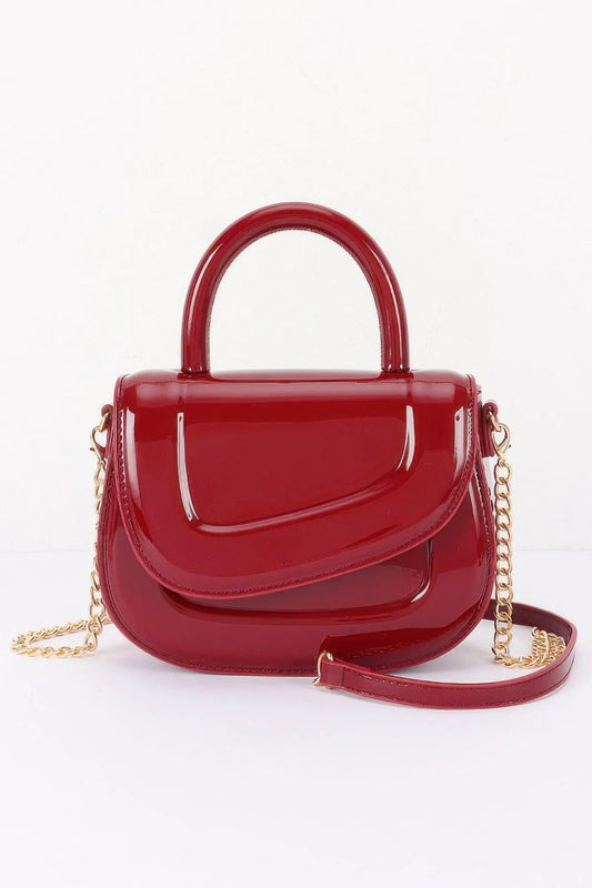 Women's Top Handle Bag Patent Leather BYMANYC ® New York GLOSSY SLEEK STRUCTURED PURSE - New Collection by BYMANYC New York