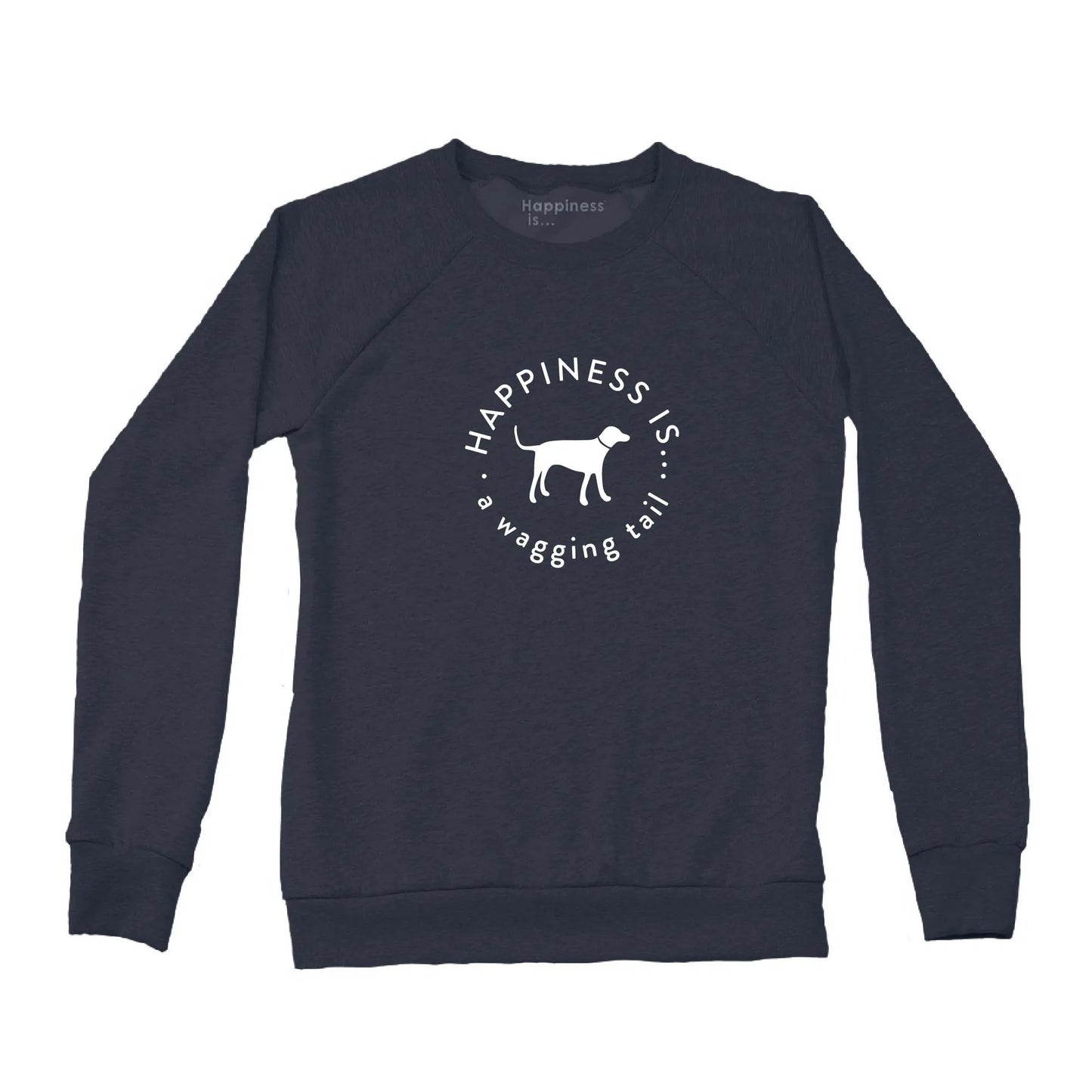 Women's Wagging Tail Crew Sweatshirt, True Navy by Pets Collection