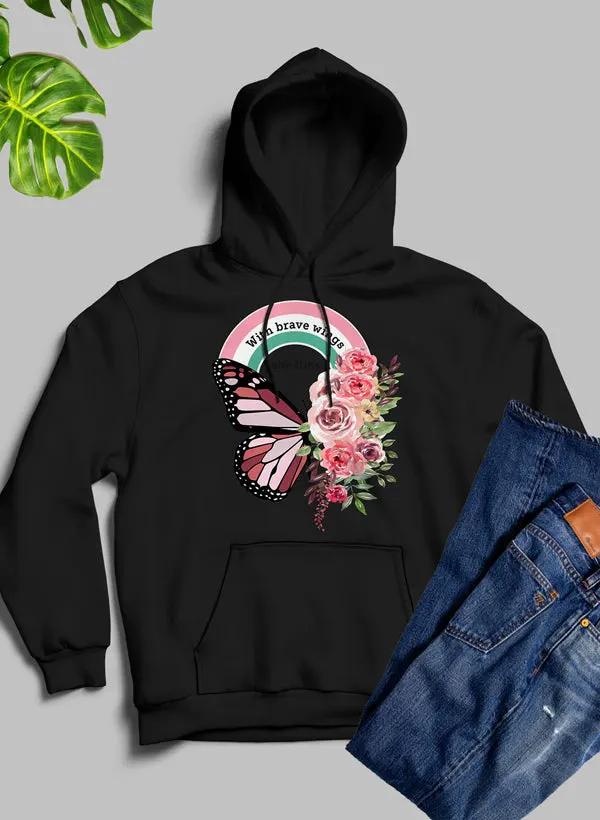 With Brave Wings She Flies Hoodie by Merch