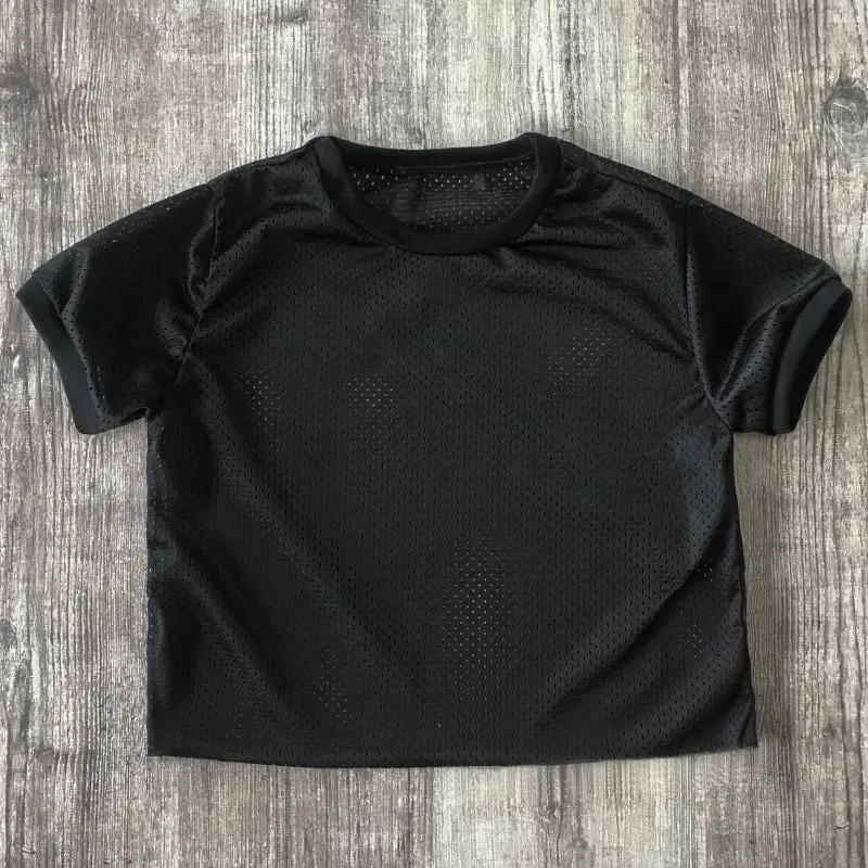 6031 - CLOSEOUT Women's Cropped Mesh Ringer Tee by POS Wholesale