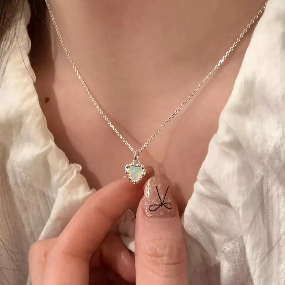 925 Sterling Silver Zircon Heart Necklace by Partner Labels
