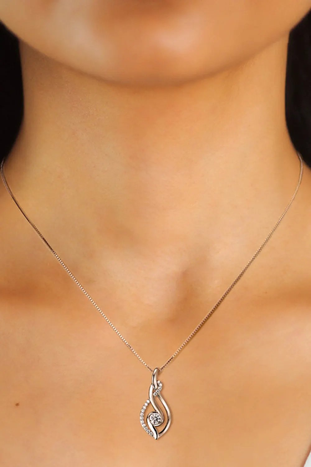 Moissanite 925 Sterling Silver Necklace by Partner Label