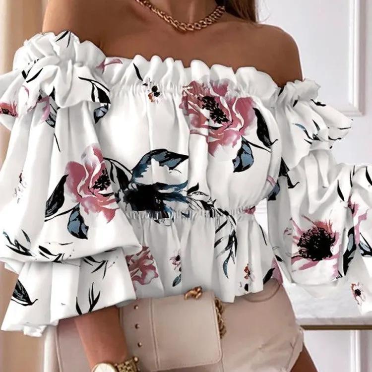Shirts Women Long Sleeve Blouse Sexy by Anybestbuy Store