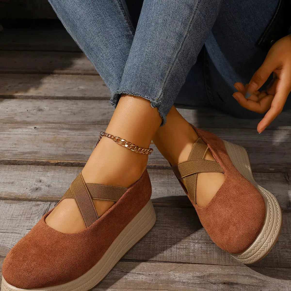Crisscross Wedge Slip-Ons by Partner Label