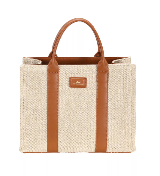 David Jones Square Woven Tote Handbag by David Jones