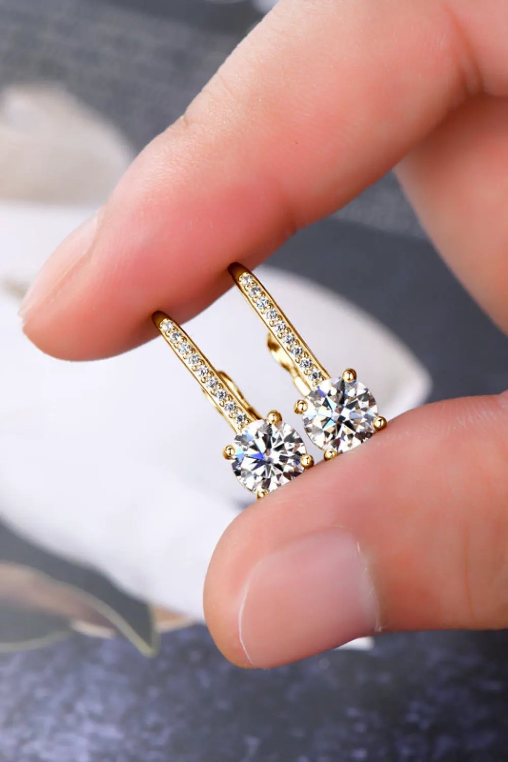 2 Carat Moissanite 925 Sterling Silver Earrings by Partner Label