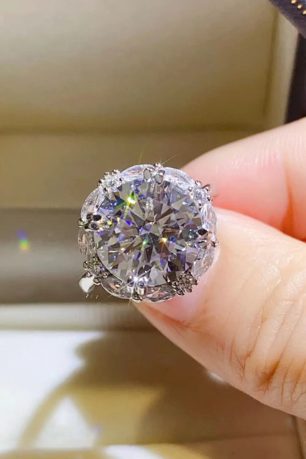 5 Carat Moissanite 925 Sterling Silver Ring by Partner Label