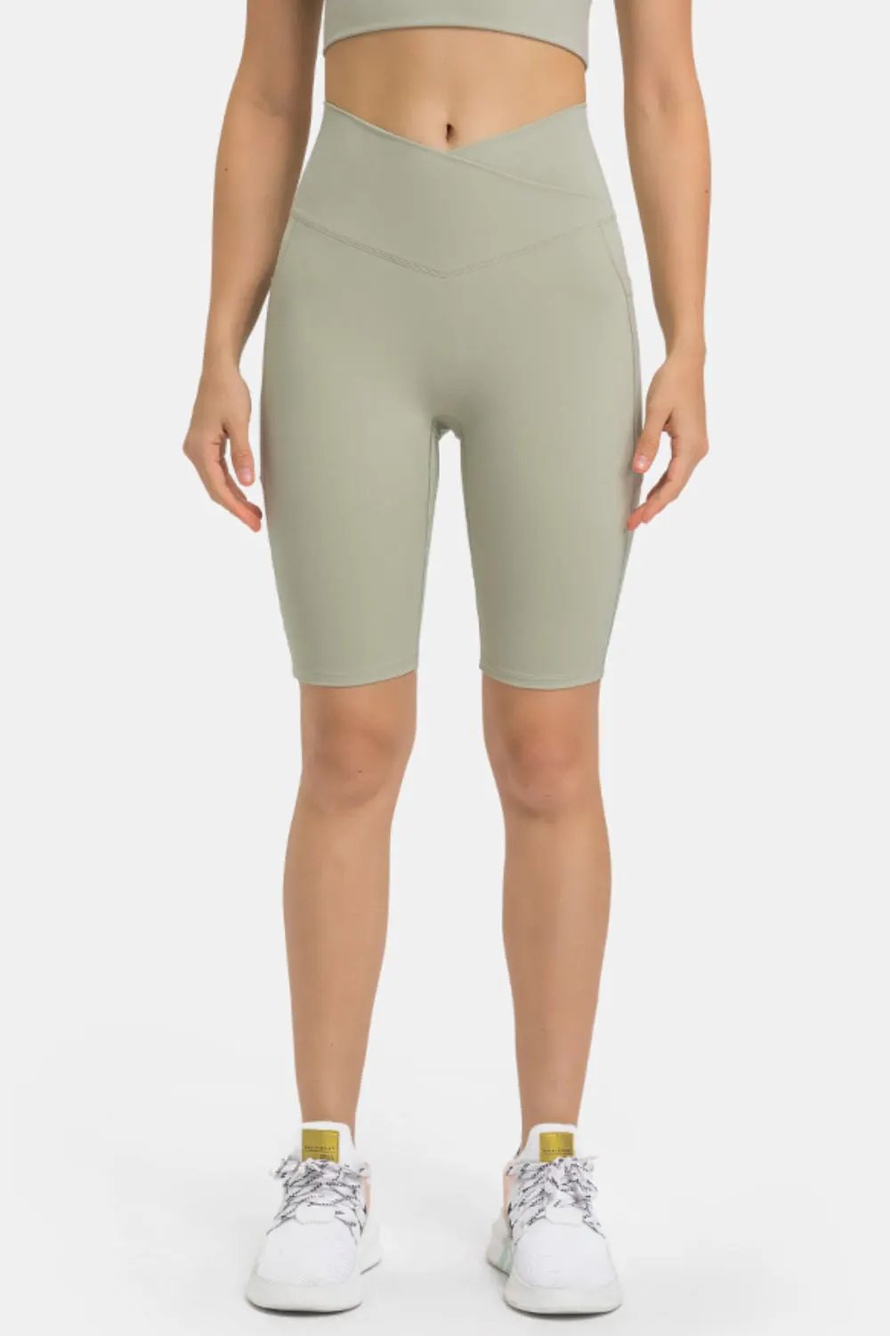 Millennia High Waist Biker Shorts with Pockets by Millennia