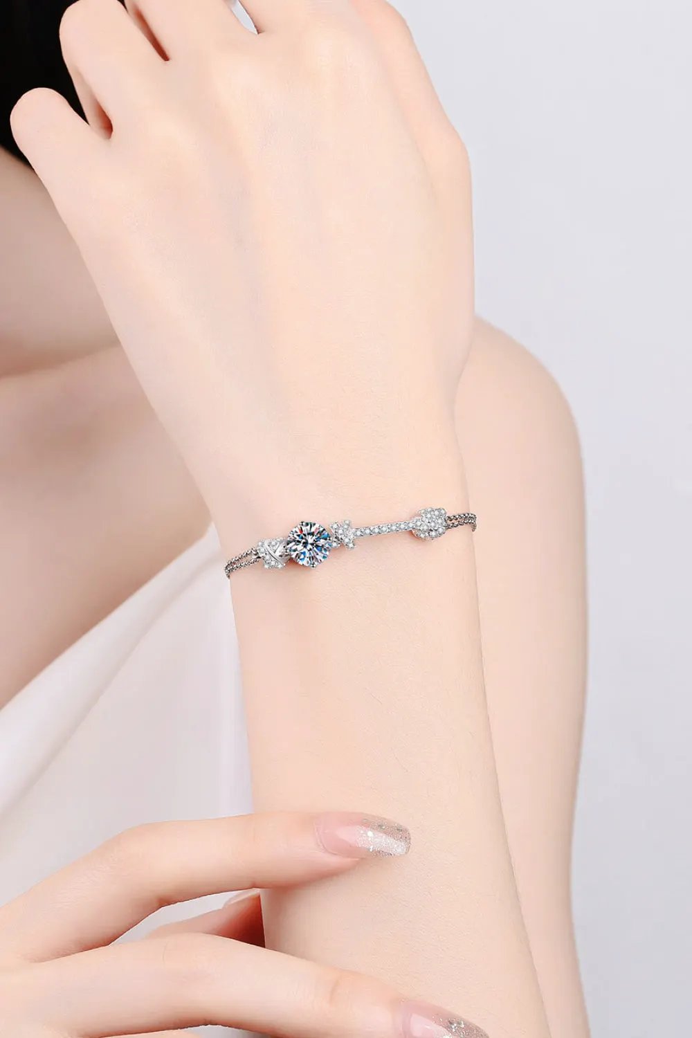 2 Carat Moissanite 925 Sterling Silver Bracelet by Partner Label