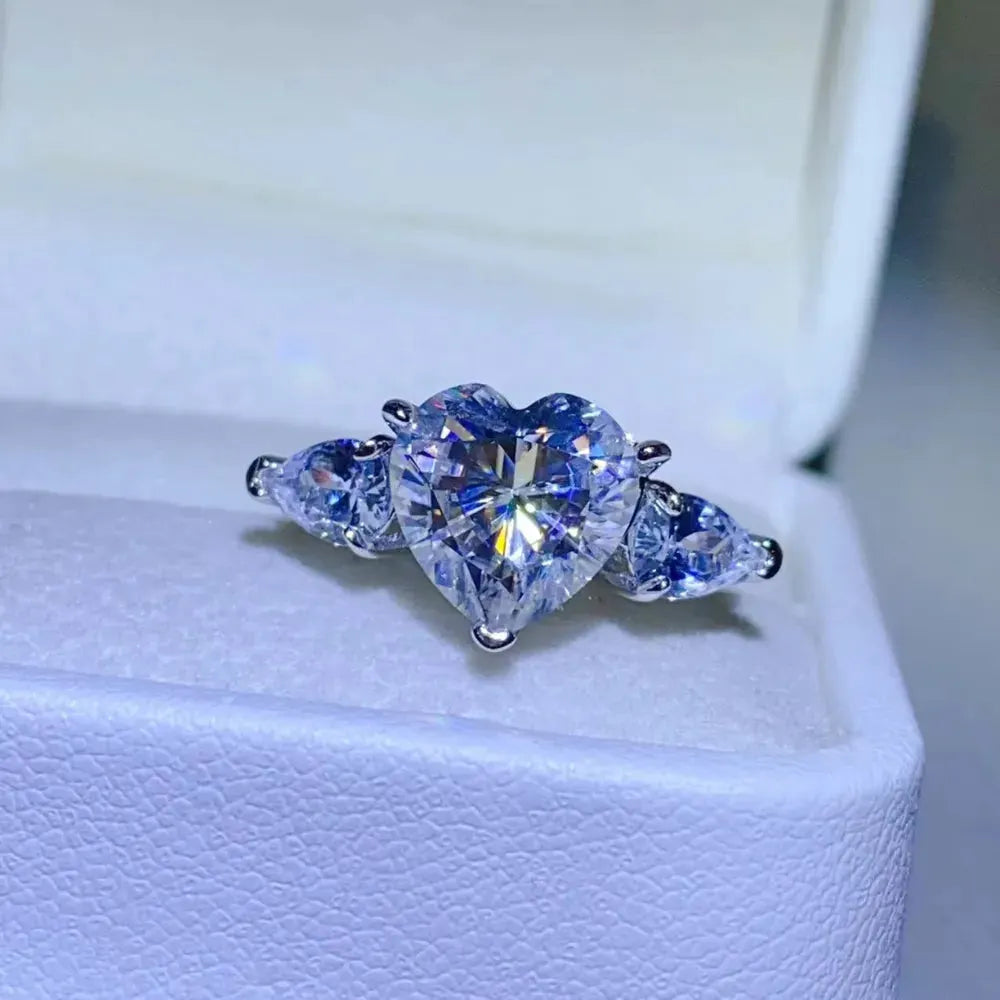 3 Carat Moissanite 925 Sterling Silver Ring by Partner Label