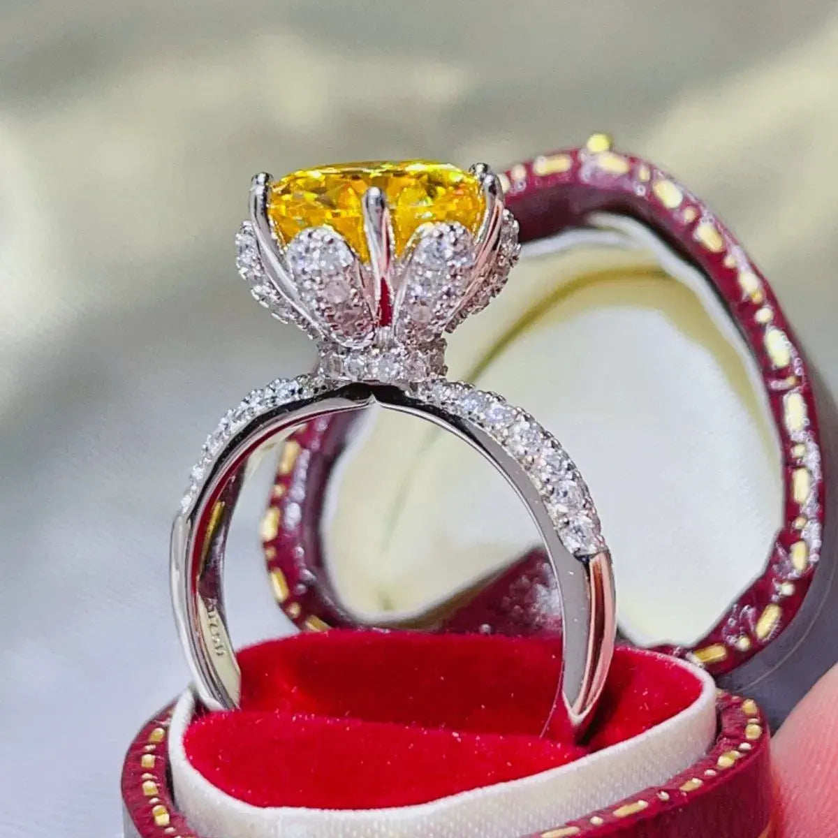 5 Carat Moissanite 925 Sterling Silver Ring by Partner Label