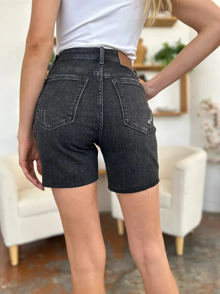 Judy Blue Full Size High Waist Rigid Magic Denim Shorts by Judy Blue