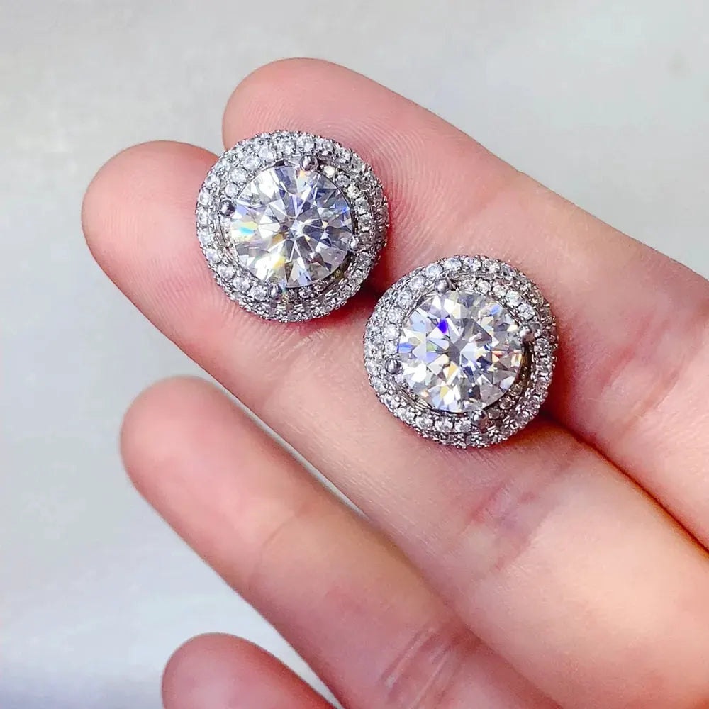 6 Carat Moissanite 925 Sterling Silver Earrings by Partner Label