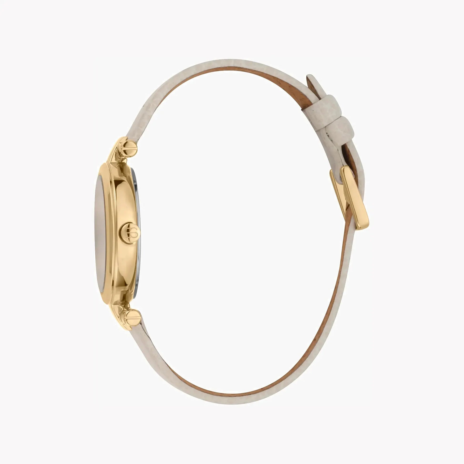Esprit Women's Beige Leather Watch, Silver Dial | Es1l085m0035 by ESPRIT