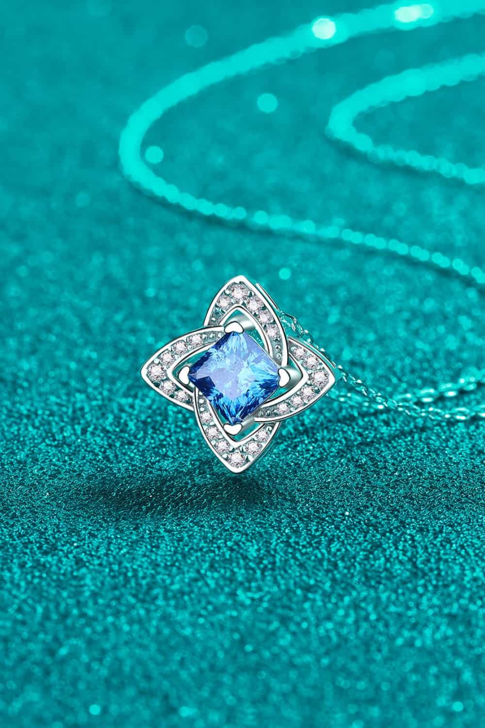 1 Carat Moissanite Floral Pendant Necklace by Partner Labels