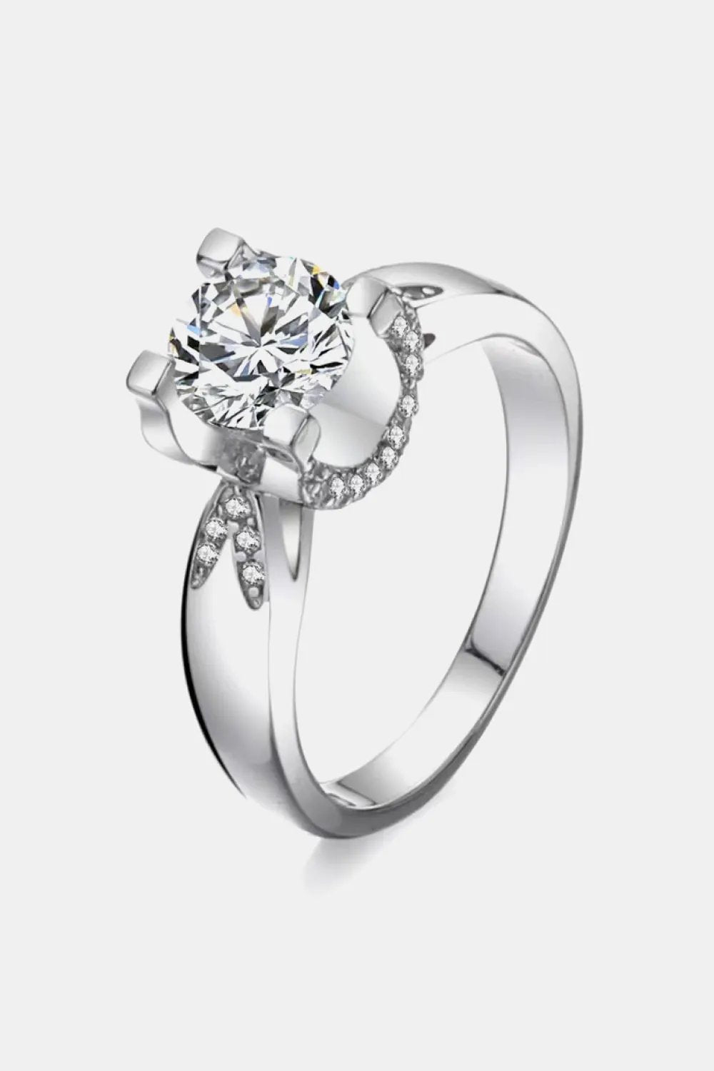 2 Carat Moissanite 925 Sterling Silver Ring by Partner Label