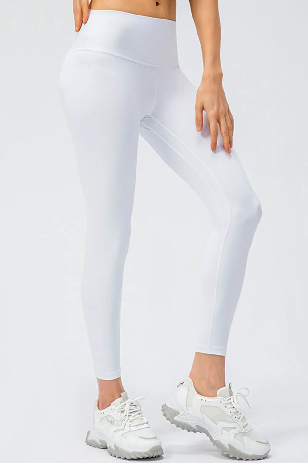 Wide Waistband Slim Fit Active Leggings by Partner Label