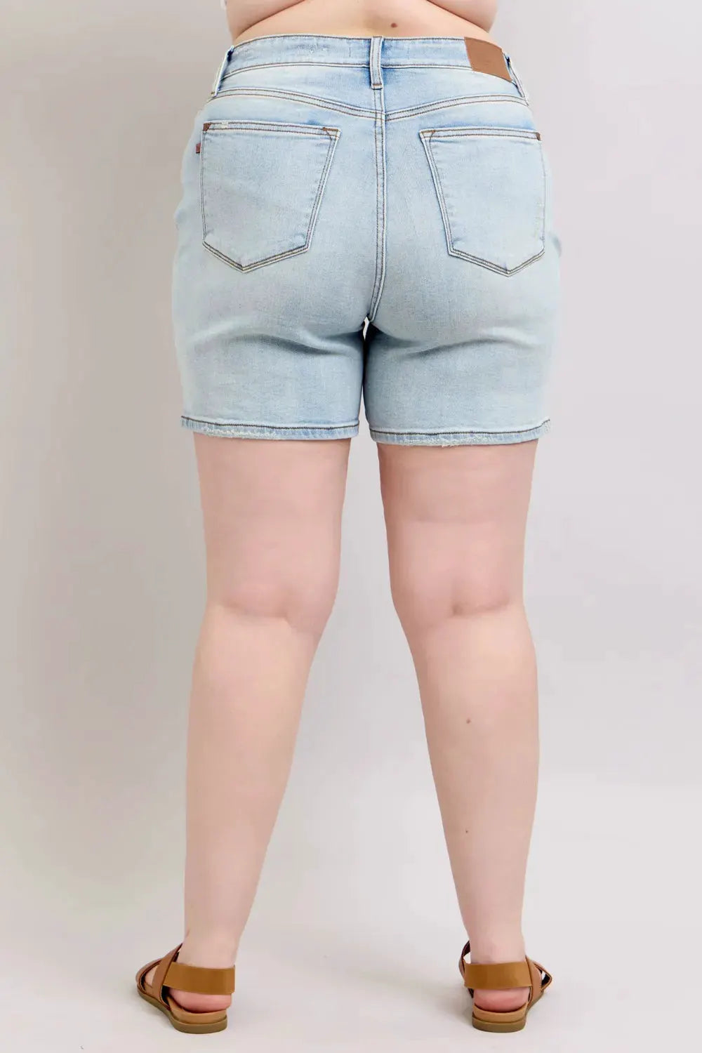 Judy Blue Full Size 2 Button Denim Shorts with Pockets Plus Size by Judy Blue