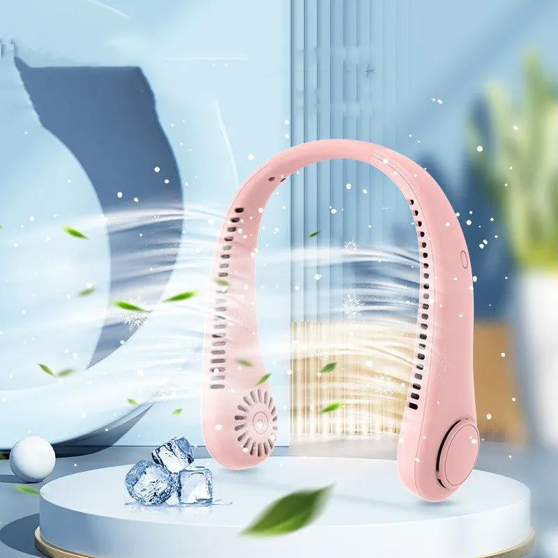 Rechargeable Neck Fan Hands Free USB Mini Fan Traveling Outdoor Sports Fans Portable Lazy Bladeless Hanging Neck Fan by Anybestbuy Store