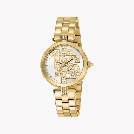 Just Cavalli Women's Gold Stainless Steel Watch, Silver Dial | Jc1l241m0055 by JUST CAVALLI