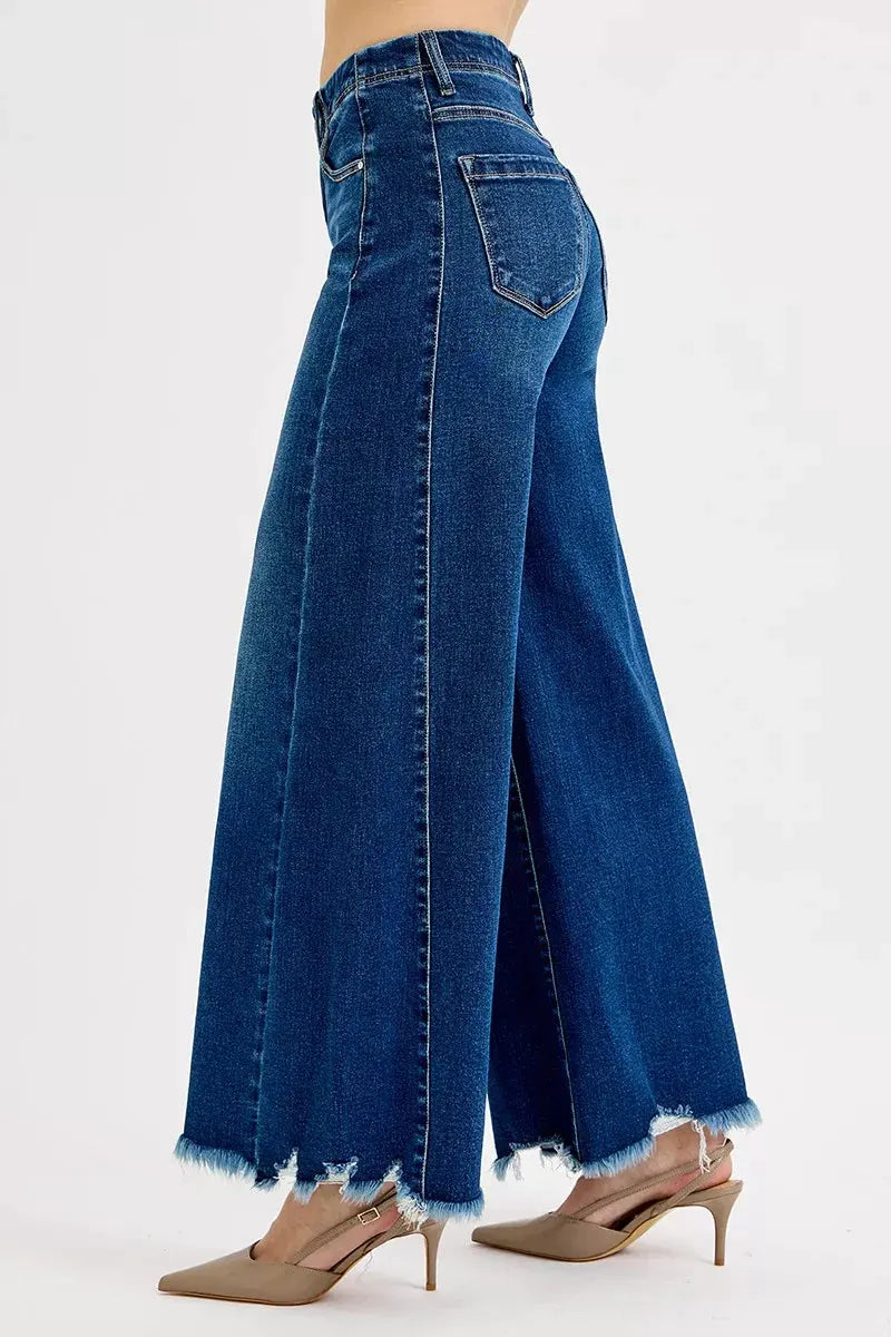 RISEN Full Size High Rise Ankle Wide Jeans Plus Size by RISEN