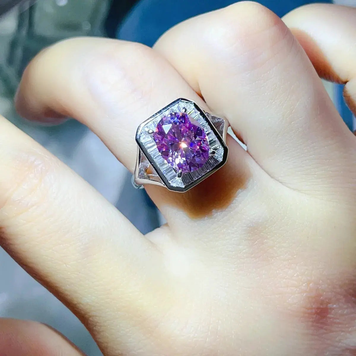 3 Carat Moissanite Square Ring by Partner Label