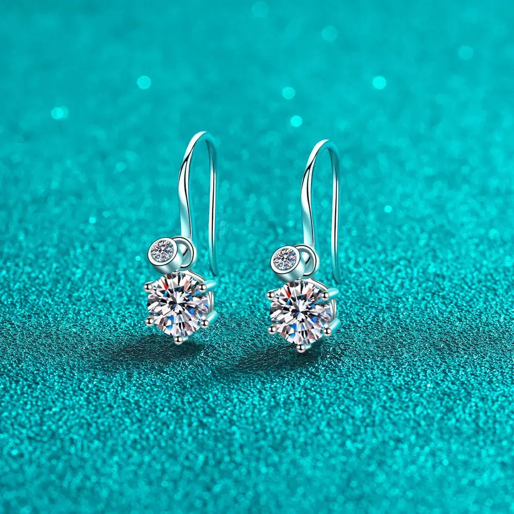 2 Carat Moissanite 925 Sterling Silver Earrings by Partner Label