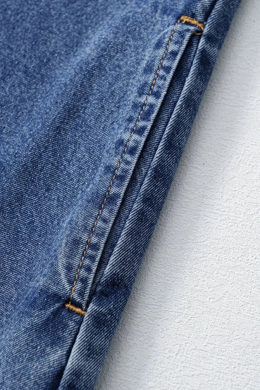 Short Sleeve Collared Patched Pocket Denim Mini Dress by Partner Label