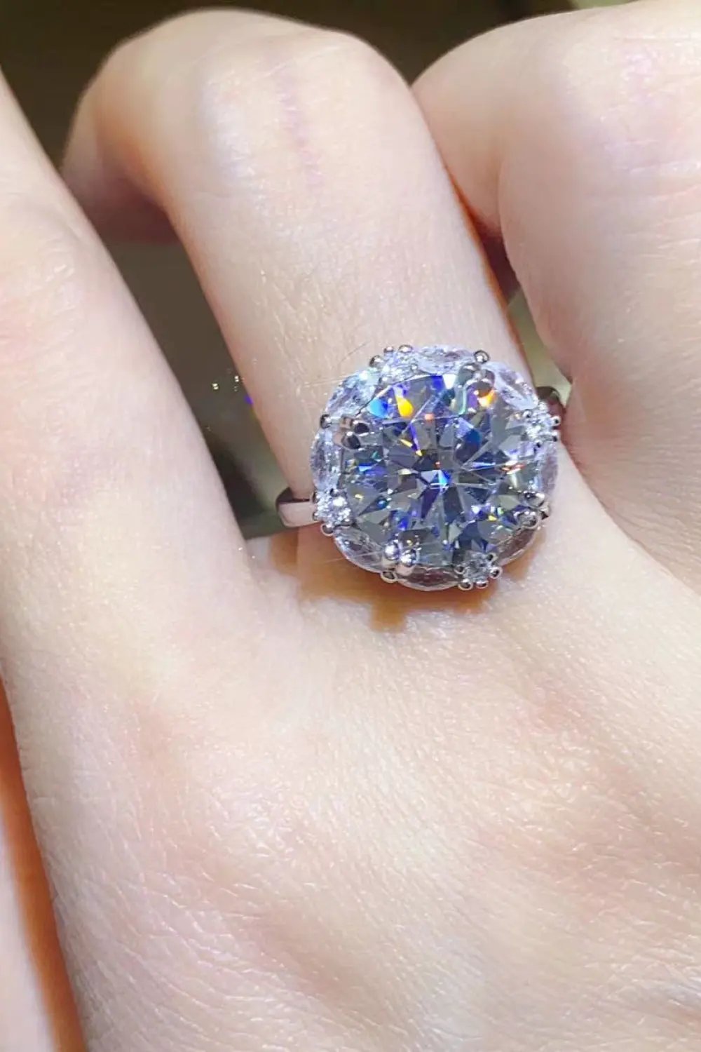 5 Carat Moissanite 925 Sterling Silver Ring by Partner Label