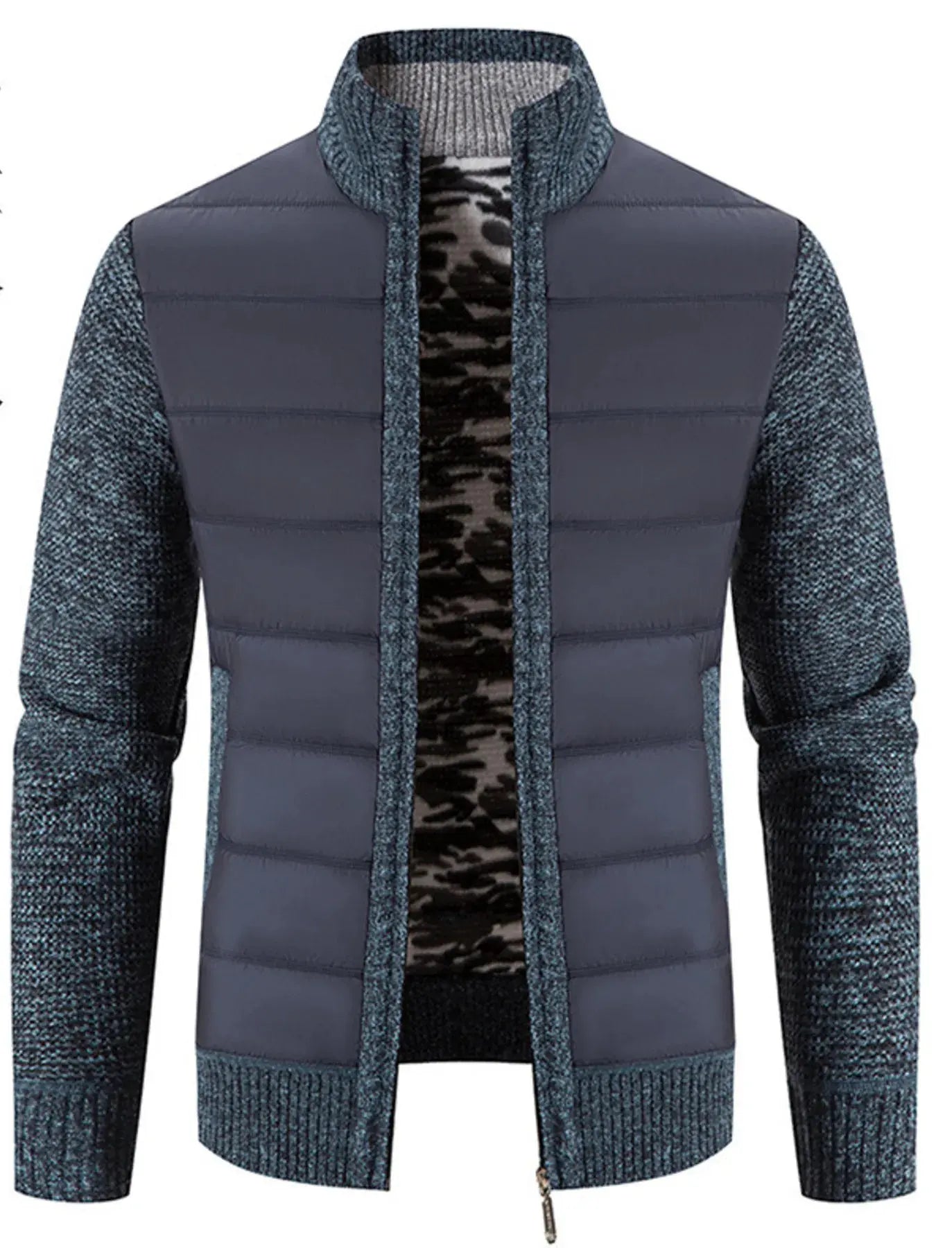 Men’s Plus Size Quilted Knit Bomber Jacket with Stand Collar | Partner Labels Selection by Partner Label